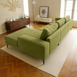 Abakus Direct Venice Corner Sofa In Olive Right Facing With Deep Seats And Extra-Wide Padded Arms - thumbnail 2