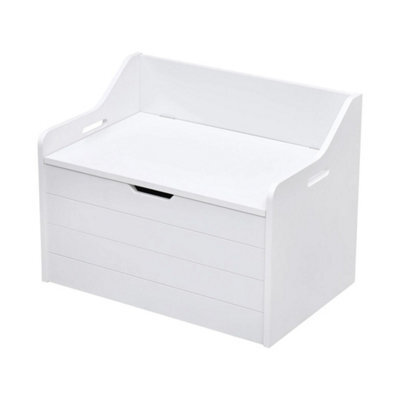 Wooden Toy Box Large White Storage Unit Kids Toys Children Nursery Bedroom Chest - White - image 1