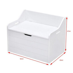 Wooden Toy Box Large White Storage Unit Kids Toys Children Nursery Bedroom Chest - White - thumbnail 2