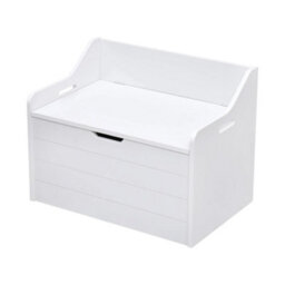 Wooden Toy Box Large White Storage Unit Kids Toys Children Nursery Bedroom Chest - White - thumbnail 1