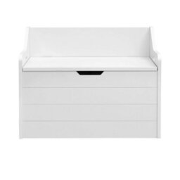 Wooden Toy Box Large White Storage Unit Kids Toys Children Nursery Bedroom Chest - White - thumbnail 7