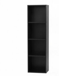 Deenz 4-Shelves Wooden Bookcase Unit Open Luder Cubic Home Decor Freestanding Storage Tier Living Room Furniture Oak 106X30.5X24Cm - thumbnail 2
