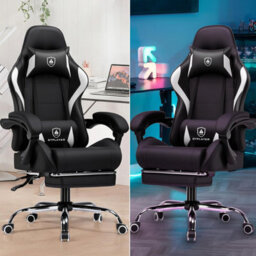 Gtplayer Gaming Chair, Massage Computer Chairs With Footrest, Headrest And Lumbar Support Height Adjustable Ergonomic Pc Chair - thumbnail 4