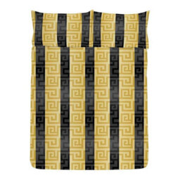 K Collection Athena Reversible Duvet Set Black/gold (Double) - thumbnail 1