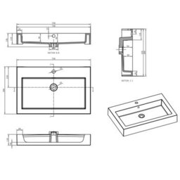 Plum&clay Walter Grey Wood Wall Hung Bathroom Vanity Unit With Polymarble Resin Basin (W)750mm - thumbnail 8