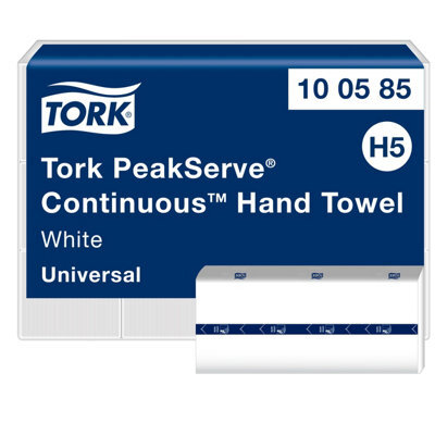 Tork Peakserve Continuous Paper Hand Towels White H5, Universal, Compressed, 12 X 410 Sheets, 100585 - image 1