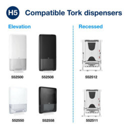 Tork Peakserve Continuous Paper Hand Towels White H5, Universal, Compressed, 12 X 410 Sheets, 100585 - thumbnail 5