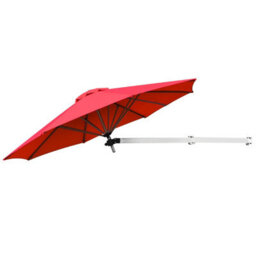 Costway Wall-Mounted Umbrella Water-Proof Cantilever Parasols Tilting Sunshade Umbrella W/ Adjustable Pole - thumbnail 1