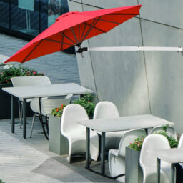 Costway Wall-Mounted Umbrella Water-Proof Cantilever Parasols Tilting Sunshade Umbrella W/ Adjustable Pole - thumbnail 9