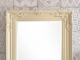 Downton Interiors Antique Style Cream Tall Ornate Dressing Wall Mirror With Bevelled Glass 142Cm - thumbnail 4