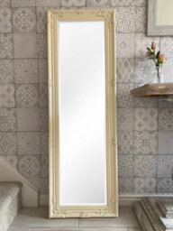 Downton Interiors Antique Style Cream Tall Ornate Dressing Wall Mirror With Bevelled Glass 142Cm - thumbnail 2