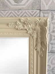 Downton Interiors Antique Style Cream Tall Ornate Dressing Wall Mirror With Bevelled Glass 142Cm - thumbnail 5