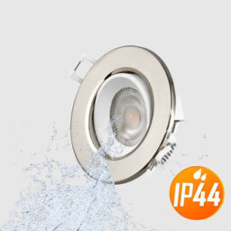 Paul Russells Led Downlight Brush Nickel Non-Dimmable Tiltable Recessed Spotlight 4.8W 400 Lumens Ip44 Warm White 3000K Pack Of 6 - thumbnail 3