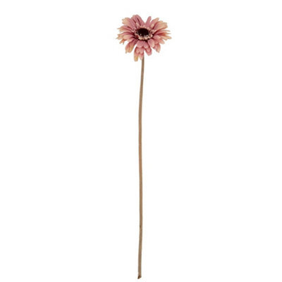 Hill Interiors Pink Gerbera Stem Artificial Flower - Plastic - L11 X W11 X H53 Cm - Pink - image 1