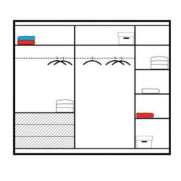 Arte Dubai 226Cm Sliding Door Wardrobe - White With Bold Purple Glass Stripe - thumbnail 3