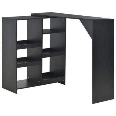 Berkfield Bar Table With Moveable Shelf Black 138X39X110 Cm - image 1