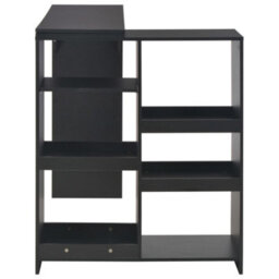 Berkfield Bar Table With Moveable Shelf Black 138X39X110 Cm - thumbnail 4