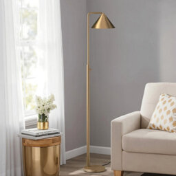 Luminosa Lighting Elstead Alora Mood Remyck Floor Lamp Contemporary Brushed Gold 1X E27 - thumbnail 2