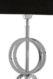 Orsina Floor Lamp With Multi Ring Base, High Gloss Nickel Chain Design, Black Fabric Shade Standing Lamp - thumbnail 4