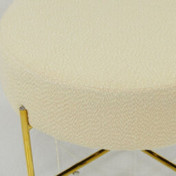 Lakeland Furniture Avon Cream Boucle Gold Leg Foot Stool - thumbnail 5