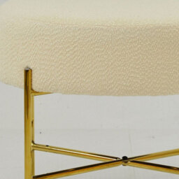 Lakeland Furniture Avon Cream Boucle Gold Leg Foot Stool - thumbnail 6