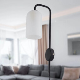 Set Of 2 Modern Black Plug In Wall Lights Bedside Reading Lamps - thumbnail 5