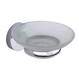 Bubly Bathrooms Chrome Plan Soap Dish - Wall Mounted Mild Steel Gloss Finish Modern Design