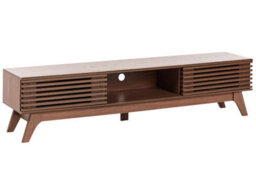 Wyld And Coco Tv Stand Dark Brown 180 X 40 Cm With Integrated Cable Management, Matt Finish - thumbnail 1