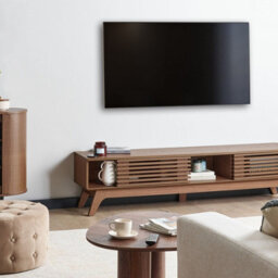 Wyld And Coco Tv Stand Dark Brown 180 X 40 Cm With Integrated Cable Management, Matt Finish - thumbnail 2