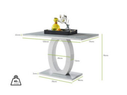 Furniturebox Uk Giovani 4 Grey Dining Table & 4 Grey Velvet Milan Chairs - thumbnail 4