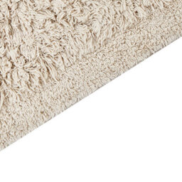 Beliani Cotton Bath Mat 50 X 80 Cm Beige Oltan - thumbnail 4