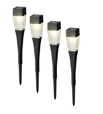 Lumineo 12 X Solar Powered Garden Pathway Stake Light Square Led Post Light Warm White 27.5Cm - image 1