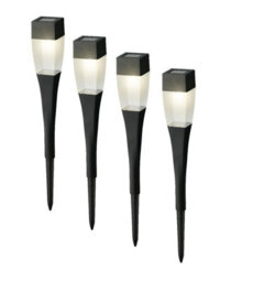 Lumineo 12 X Solar Powered Garden Pathway Stake Light Square Led Post Light Warm White 27.5Cm - thumbnail 1