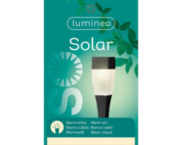 Lumineo 12 X Solar Powered Garden Pathway Stake Light Square Led Post Light Warm White 27.5Cm - thumbnail 5