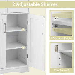 Costway Bathroom Floor Cabinet Home Office Storage Organizer W/2 Drawers & Adjustable Shelves - thumbnail 7