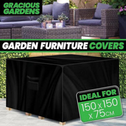 Gracious Gardens Square 150X150X75Cm Outdoor Patio Waterproof Garden Furniture Cover, Weatherproof Rattan Sofa Protector - thumbnail 2