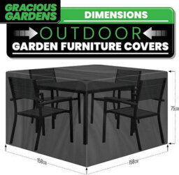 Gracious Gardens Square 150X150X75Cm Outdoor Patio Waterproof Garden Furniture Cover, Weatherproof Rattan Sofa Protector - thumbnail 5