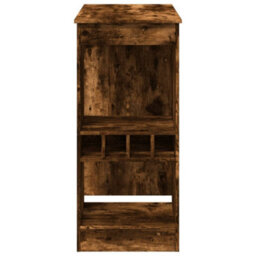 Berkfield Bar Table With Racks Smoked Oak 90X47.5X103.5 Cm Engineered Wood - thumbnail 5