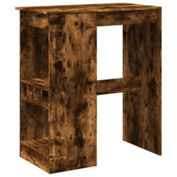 Berkfield Bar Table With Racks Smoked Oak 90X47.5X103.5 Cm Engineered Wood - thumbnail 2