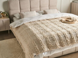 Beliani Blanket Vella Fabric 150 X 200 Cm Off-White - thumbnail 2