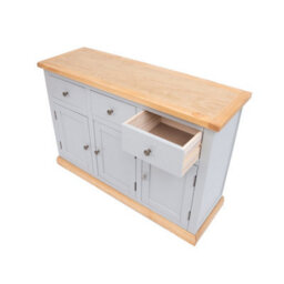 Cabinet Bits Bomporto Light Grey 3 Drawer 3 Door Sideboard Brass Knob - thumbnail 4