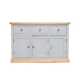 Cabinet Bits Bomporto Light Grey 3 Drawer 3 Door Sideboard Brass Knob - thumbnail 1