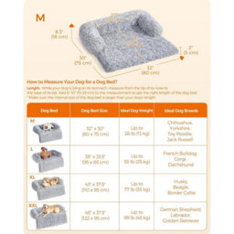 Songmics Cozy Dog Sofa Bed, Calming Pet Couch With Cover, Medium Size For Small Dogs, Comfortable Sleep, Grey Ombré - thumbnail 2
