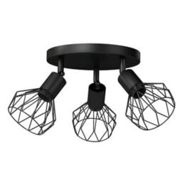 Emitto 3-Way Spotlight Ceiling Light Adjustable Vintage Black E14 Metal Fixture - thumbnail 2