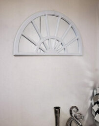 Biznest 66X37Cm White Half Circle Palladian Arch Window Style Mirror Elegant Addition To Your Home- Best Gift