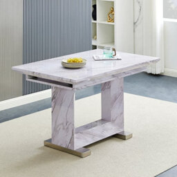 Furniture in Fashion Lorence Extendable High Gloss Dining Table In Grey Marble Effect - thumbnail 7