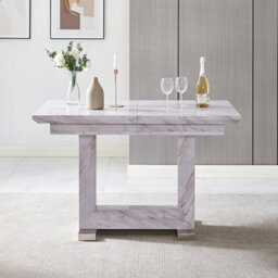 Furniture in Fashion Lorence Extendable High Gloss Dining Table In Grey Marble Effect - thumbnail 5