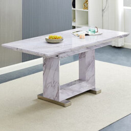 Furniture in Fashion Lorence Extendable High Gloss Dining Table In Grey Marble Effect - thumbnail 2