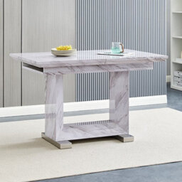 Furniture in Fashion Lorence Extendable High Gloss Dining Table In Grey Marble Effect - thumbnail 3
