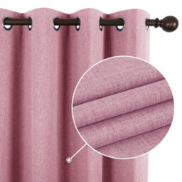 Deconovo Energy Saving 100% Blackout Curtains Eyelet Thermal Insulated For Kids With Coating Back Layer 46X72 Inch Pink 1 Pair - thumbnail 2